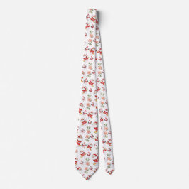 Corbata Patrón de Navidades Flamingo Tropical