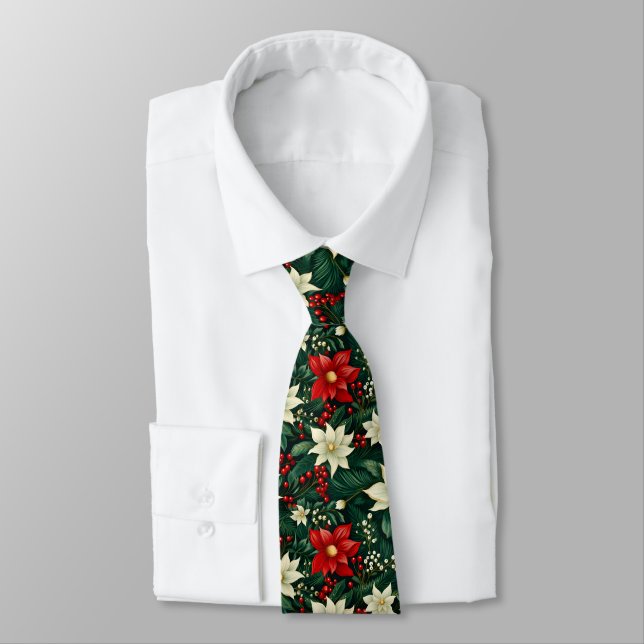 Corbata Patrón de Navidades florales (Atado)