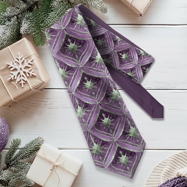 Corbata Patrón de Navidades morados verdes#16 ID1009 (Subido por el creador)