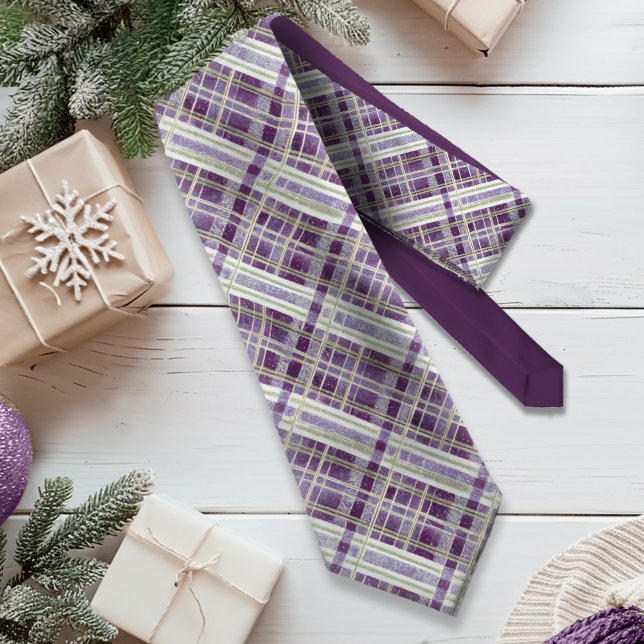 Corbata Patrón de Navidades morados verdes #2 ID1009 (Subido por el creador)