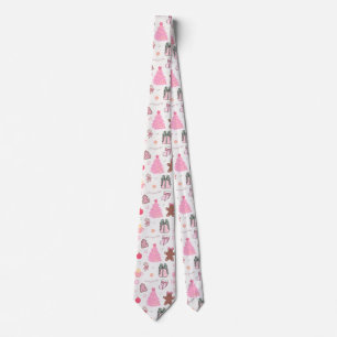 Corbata Patrón de Navidades rosados