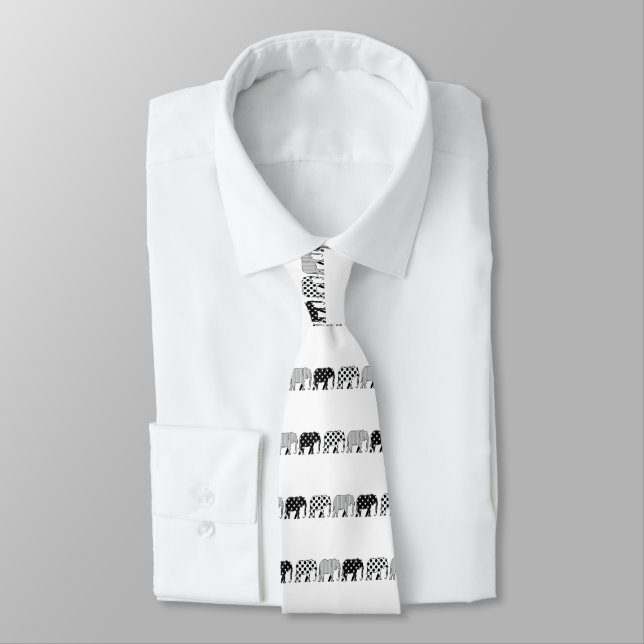 Corbata Patrón de negro y blanco (Atado)