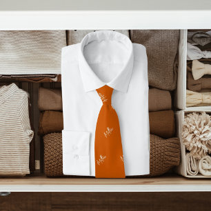 Corbata Patrón de nombre de naranja quemado guión moderno