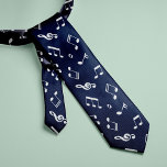 Corbata Patrón de notas de la música azul<br><div class="desc">Los hermosos símbolos musicales y el diseño de patrones sin fisuras hacen un regalo perfecto para músicos,  profesores de música,  directores de bandas y amantes de la música.</div>