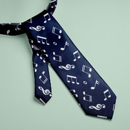 Corbata Patrón de notas de la música azul