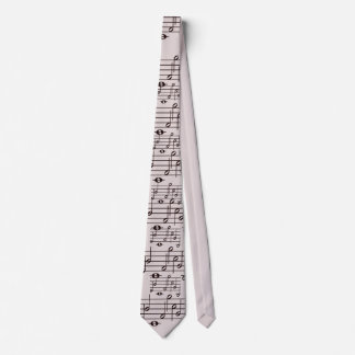 Corbata Patrón de notas musicales en beige