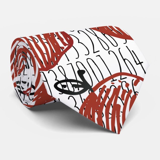 Corbata Patrón De Número De Pi De Apple (Enrollado)