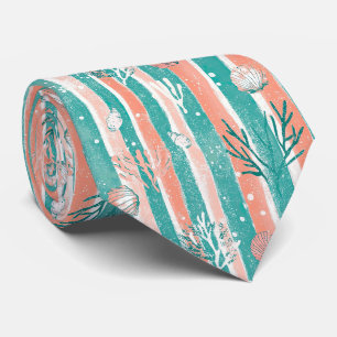 Corbata Patrón de Océano de Coral Tropical