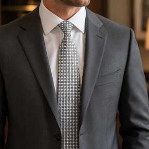 Corbata Patrón de octágono gris moderno