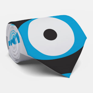 Corbata Patrón de ojos malvados griegos Blues y grises