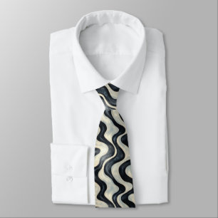 Corbata Patrón de onda moderno en blanco y negro