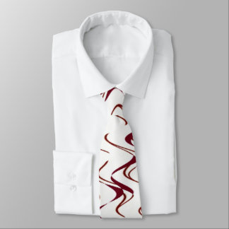 Corbata Patrón de ondas de color burgundy y blanco