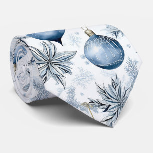 Corbata Patrón de ornamentos del árbol azul de Navidad