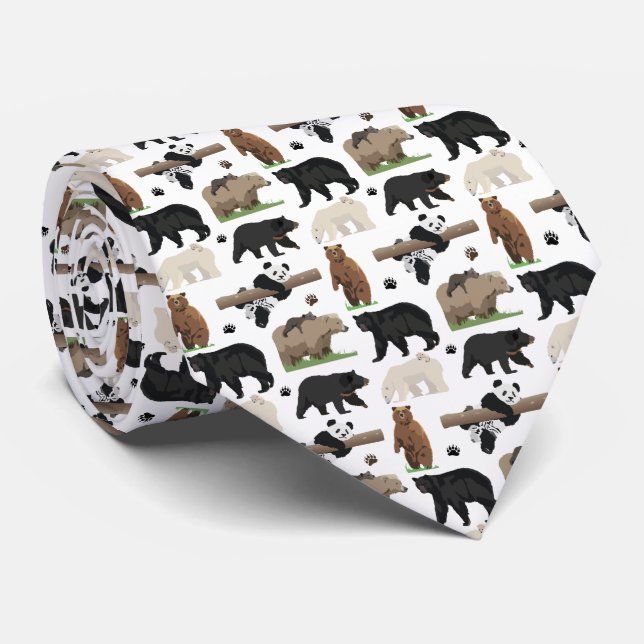 Corbata Patrón de oso (Enrollado)