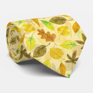 Corbata Patrón de otoño acuarela 2 lazos de cuello