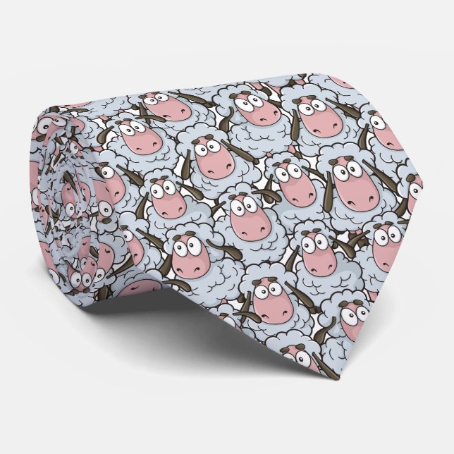 Corbata Patrón de ovejas (Enrollado)