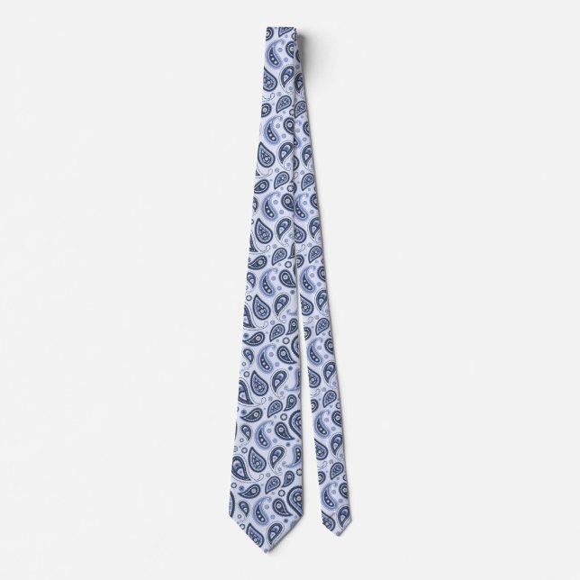 Corbata Patrón de Paisley Azul (Anverso)