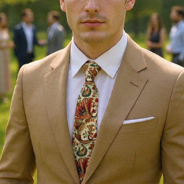 Corbata Patrón de Paisley floral de inspiración medieval (Subido por el creador)