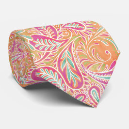 Corbata Patrón de paisley rosa Retro Pastel