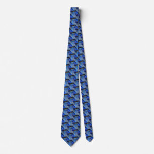 Corbata Patrón de pájaro azul