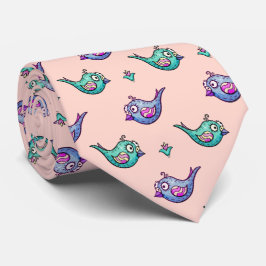 Corbata Patrón de pájaro de la colección de dibujos animad