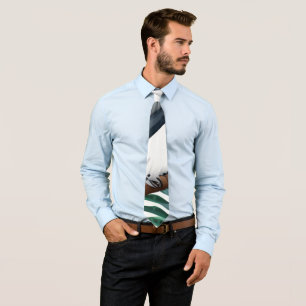Corbata Patrón de pájaro de loro blanco tropical