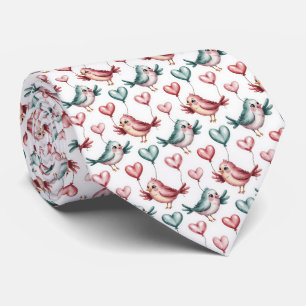 Corbata Patrón de pájaros de amor en baldosas lindas