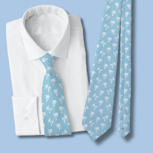 Corbata Patrón de palma tropical bebé azul