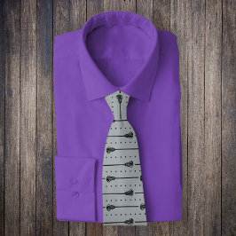 Corbata Patrón de palos y puntos negros gris plateado