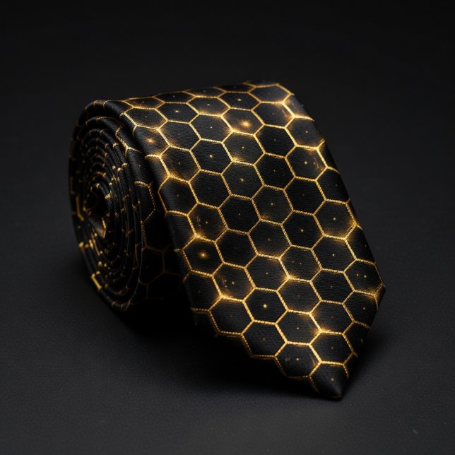 Corbata Patrón de panal de oro de lujo (Subido por el creador)