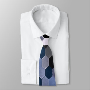 Corbata Patrón de panal en colores invernales grises y azu