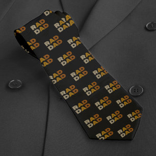 Corbata Patrón de papá de raad retro negro