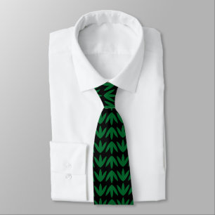 Corbata Patrón de patas de pájaro - Verde bosque y negro