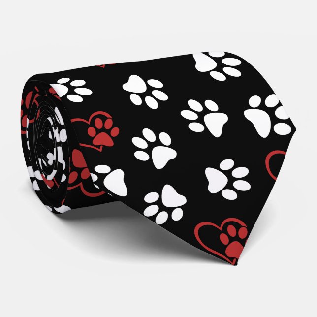 Corbata Patrón De Patas, Patas Blancas, Patas Rojas, Coraz (Enrollado)