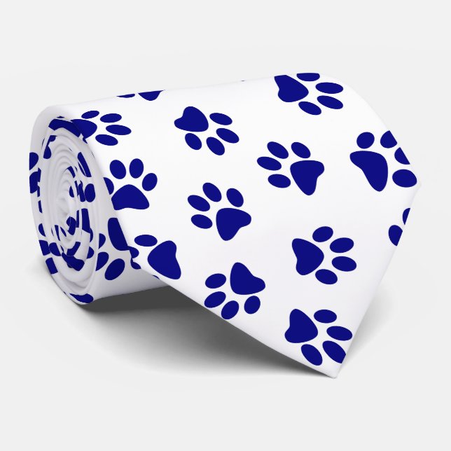 Corbata Patrón De Patas, Patas De Perro, Patas Azules De L (Enrollado)