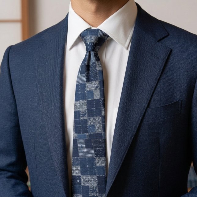 Corbata Patrón de patchwork Sashiko japonés (Subido por el creador)