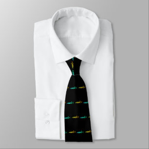 CORBATA PATRÓN DE PECES.  EXCLUSIVAMENTE NEGRO CON PESCAD