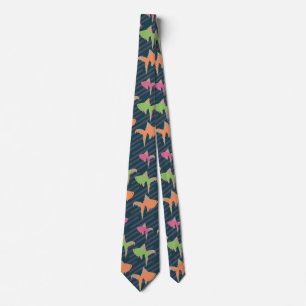 Corbata Patrón de peces Neón de padre de pesca retro