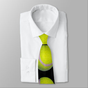 Corbata Patrón de Pelota de Tenis Amarillo Negro,