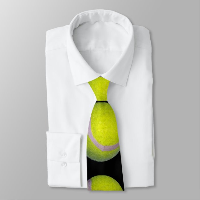 Corbata Patrón de Pelota de Tenis Amarillo Negro, (Atado)