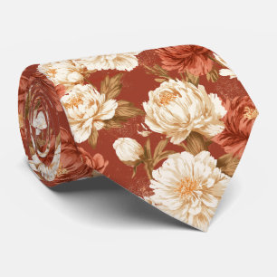 Corbata Patrón de Peonías Mejor Hombre Boda Única 