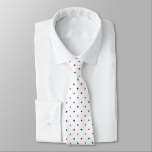 Corbata Patrón de Pequeñas Estrellas Rojas y Azules Minima
