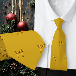 Corbata Patrón de pequeños lazos de Navidad dorados
