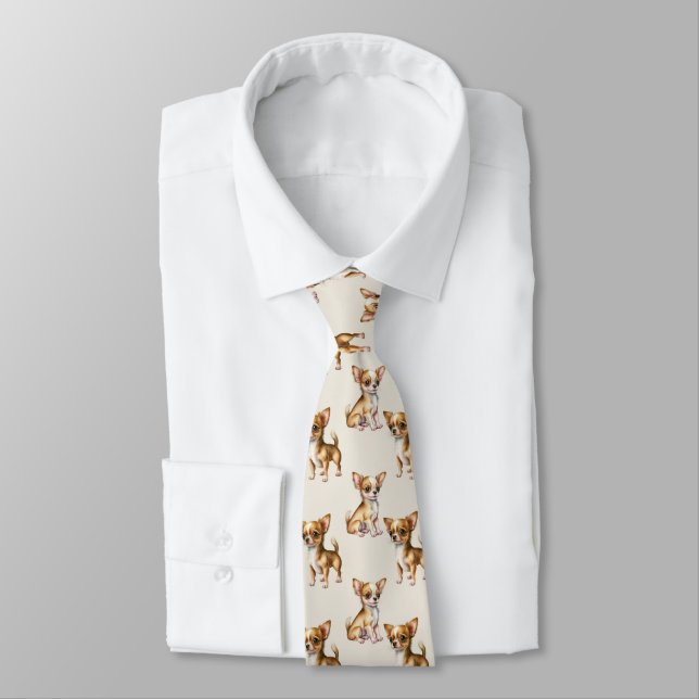 Corbata Patrón de perro chihuahua (Atado)