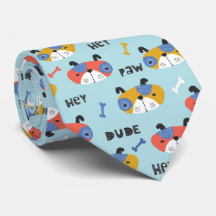 Corbata Patrón de perro lindo y divertido