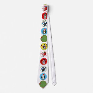 Corbata Patrón de personajes de moda y divertidos Navidad