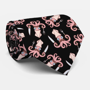 Corbata Patrón de Personalizado del Chef Squid