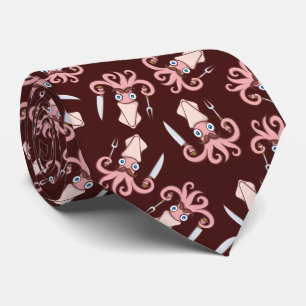 Corbata Patrón de Personalizado del Chef Squid