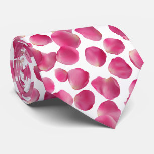 Corbata Patrón de Pétalos de Rosa Rosa