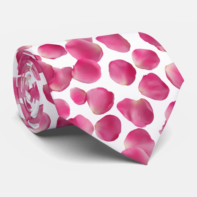 Corbata Patrón de Pétalos de Rosa Rosa (Enrollado)